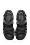 Women's Black Ankle Buckle Genuine Leather Sandals 25Sfd361818 - 7