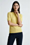 Yellow Short Sleeve Crew Neck Slim Fit Women's Sweatshirt - 4