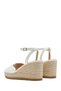 Women's White Ankle Buckle Wedge Heeled Shoes Espadrille Sandals 25Sfe482318 - 6