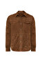 Kante Men's Camel Shirt Collar Suede Leather Coat 24Wgd 655310 - 3