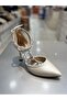 Şah Satin Ankle Strap Stylish Heeled Shoes - 2