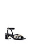 Women's Black Ankle Buckle Short Thick Heeled Shoes Sandals 25Sfe481418 - 7