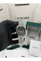 Men's Wristwatch Quartz - Silver Steel Band, Black Dial Cornered Case Silver Detailed Dm-00106G-A2 - 2