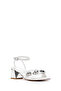 Women's White Ankle Buckle Short Thick Heeled Shoes Sandals 25Sfe481418 - 8
