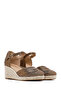 Women's Bronze Ankle Buckle Metallic Wedge Heeled Espadrille 25Sfe402032 - 3