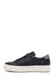 Women's Black Lace-Up Thick Sole Genuine Leather Sneaker, Winter Sports Shoes 25Afd3700Ft - 2