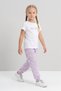 Crew Neck Girl's Print Detailed Cotton Summer T-Shirt Trousers 2-Piece Tracksuit Set - 3