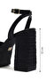 Women's Black Ankle Buckle Platform High Thick Heeled Shoes Sandals 25Sfd443118 - 2