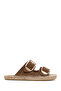 Women's Mink Buckle Suede Leather Espadrille Slippers 25Sfd205010