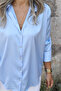 Baby Blue Long Sleeve Satin Shirt - 4