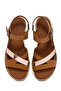 Women's Tan Ankle Buckle Genuine Leather Sandals 25Sfd360814 - 6