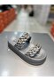 Double Banded Stoned Ultra Soft Sole Women's Slippers - 2