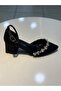 Şah Short Heel Satin Silk Material Stone Evening Dress Shoes - 2