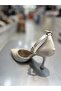 Şah Satin Ankle Strap Stylish Heeled Shoes - 4