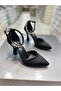 Şah Satin Ankle Strap Stylish Heeled Shoes