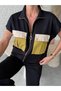 Buketli̇ Women's Pocket and Hem Colorful Parachute Fabric Sleeveless Sweatshirt and Loose Pants Set - Two Piece Set - 2
