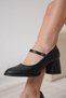 Black Skin Women's Heeled Shoes Tr18Ms07C - 3