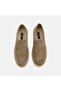 Men's Beige Straw Detail Suede Leather Loafers - 6