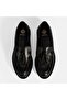 Women's Black Tassel Detailed Leather Loafer - 7