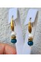 Natural Stone Apatite and Pearl Detailed Steel Earrings - 2