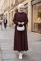 Evsan Tunic Skirt Two-Piece Set 1650 - Brown - 3