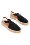 Women's Black Closed-Front Cross Striped Straw Wicker Knitwear Sandals - 3
