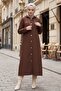 Chain Detail Buttoned Quilted Cap 1647 - Brown