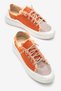 Women's Orange Poly Sole Denim Fabric Stone Lace-Up Sports Shoes - 3