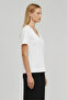 Ecru V-Neck T-Shirt - 2