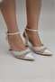 Women's 7 cm Pearl Mesh Evening Dress Shoes - 4