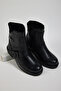 Men's Black Comfortable Fit Buckle Genuine Leather Zippered Boots - 3