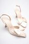 Woman's beige bow satin high heeled shoe tr40ms01b - 2