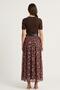 Floral patterned chiffon skirt with belt murdum - 4