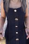 Dark blue gold sun buttoned suspender denim dress - 4