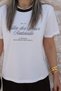 Ecru coffee embroidered collar t-shirt - 4