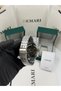 Automatic Men's Wristwatch – Silver Color Steel Band with Gold Detail, White Dial Dm-00101G-D1 - 8