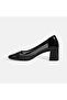 Women's Black Mesh Detailed Heeled Classic Shoes - 3