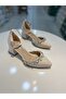 Şah Short Heel Satin Silk Material Stone Evening Dress Shoes