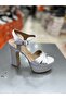 Kriste Bell Double Platform Satin Material Women's Platform Heeled Shoes - 6