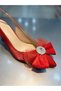 Vollex Bow Satin Women's Stylish Heeled Shoes - 4