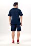 Short Sleeve Shile Cloth Crew Neck Ethnic Men's Summer T-Shirt Navy Blue Lcvt - 2
