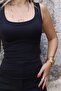 Black Square Neck Blouse