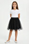 Girls' Tulle Skirt, Dreamy, Lined, Black, Ideal for Show Elegance