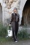 Brown Technical Fabric Detail Jacket and Pants Set