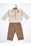 Eid Holiday Baby Boy Triple Set Pilot Rabbit Printed Badi Shirt Pants Set 2216 - 2