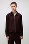 Burgundy Relaxed Fit Zippered Men's Coat - 5