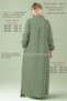 Plus Size Women's Hijab Summer Muslin High Quality Cotton Anti-Sweat Mother's Long Buttoned Dress - 2