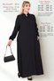 Plus Size Women's Hijab Summer Muslin High Quality Black Dress Cotton Anti-Sweat Mother Long Buttoned Dress