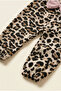 Leopard Pattern Heart Detailed Ruffled 3-Piece Baby Girl Set (with Bandana) |   3-6-9-12 Months - 3