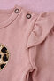 Leopard Pattern Heart Detailed Ruffled 3-Piece Baby Girl Set (with Bandana) |   3-6-9-12 Months - 4